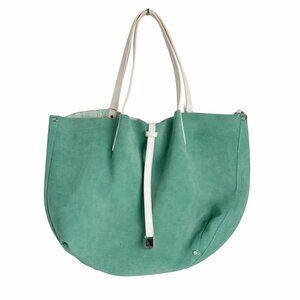 Authentic Tiffany & Co Blue Suede Shoulder Bag Tote